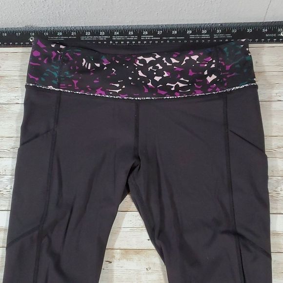 Lululemon Speed Tight IV Brushed Full Length Ruched Leggings Black Shadow Wrap 8 - Picture 5 of 14